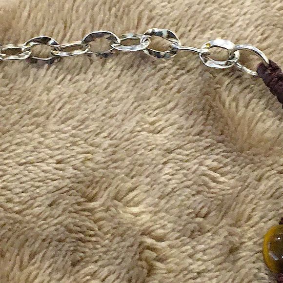 VINTAGE Faceted Tigers Eye Sterling Silver Four Strand Necklace - Picture 7 of 12